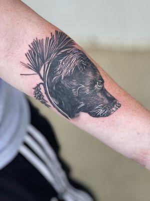 Dog Portrait Tattoo by Dustin Collins