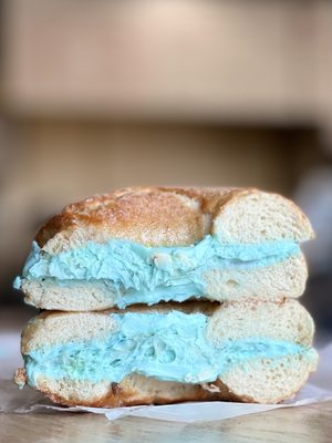 Cinnamon sweets with birthday cake frosting