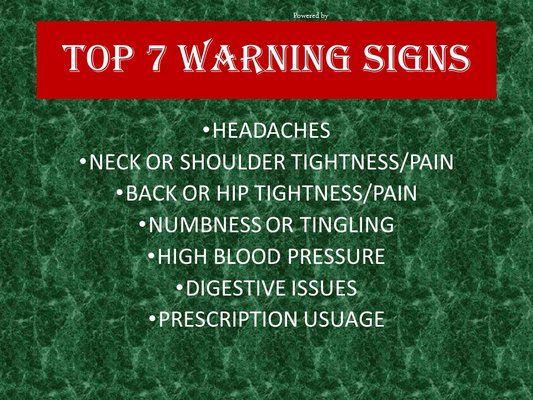 If you have one of the warning signs, call to get checked today!