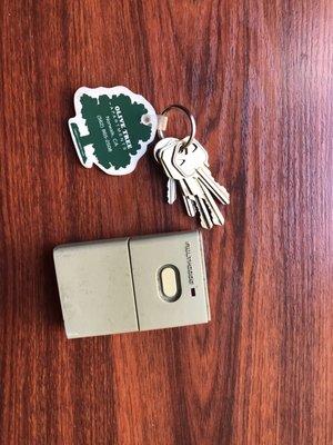 They give you 2 sets of keys and a clicker when you move in