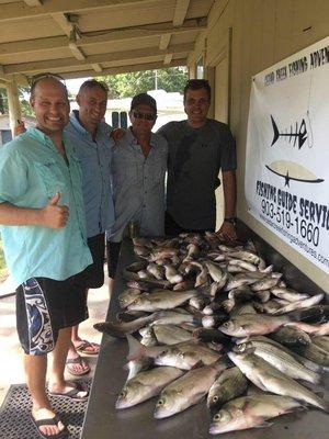 100 white bass for these guys !