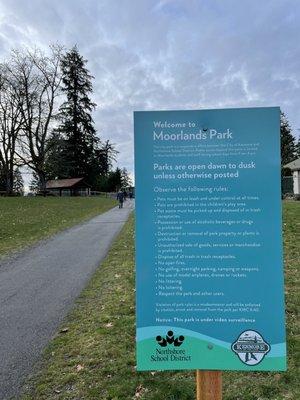 Park rules and walking trail loop