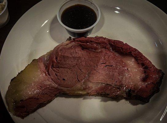 That is an excellent cut of prime rib.  Perfect!!!!!!