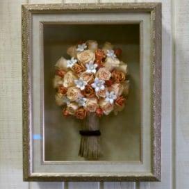 Shadowbox with preserved flowers