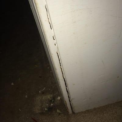 Door frame was splitting.