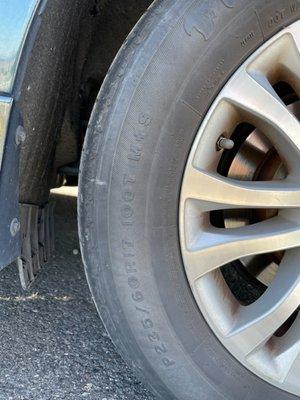 Old tire, just share the numbers on the side to see if they have the tire in stock.