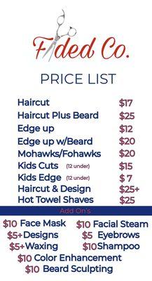 Price list