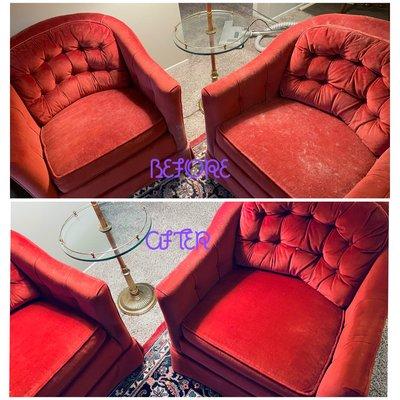 Before and after furniture clean