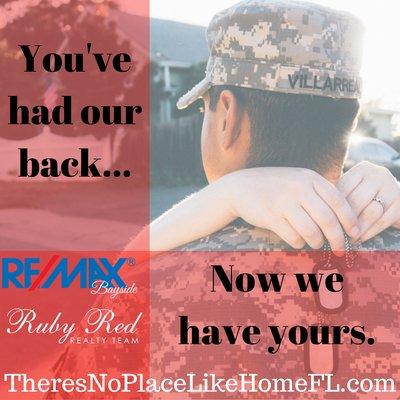 We love helping our active duty military and veterans find their home!