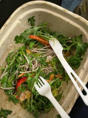 Salmon salad with sobe noodles - yum!