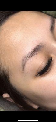 Before brow Lami and stain