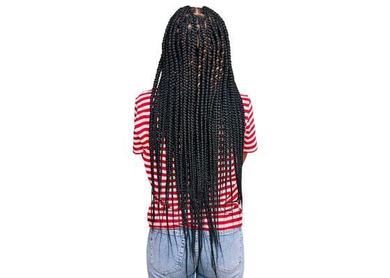 Medium sized box braids waist length