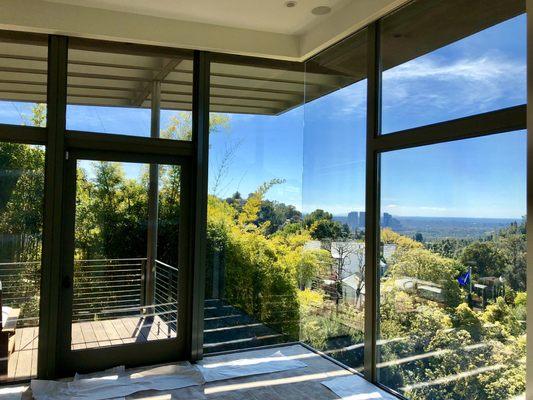 Clean glass in the Hollywood Hills