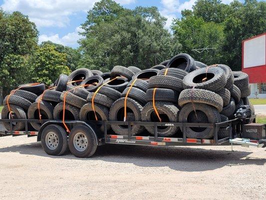 Used tires shipment arrival