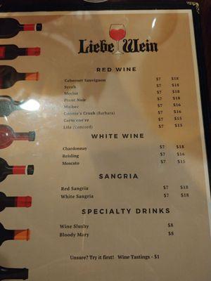 Wine menu.