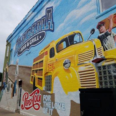 2019 Mural by Becky Hochhalter for the downtown bar and grill