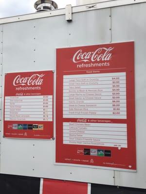 Menu is posted outside