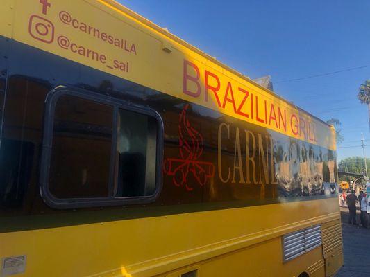 Not school bus or Yellow submarine. The Yellow Brazilian Grill food truck.