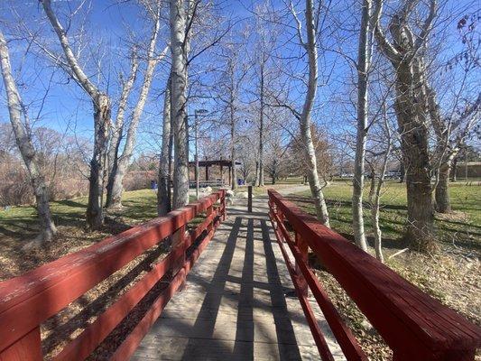 An old bridge that's part of the path.