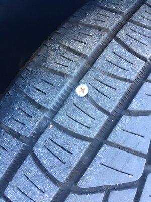 Nail in tire