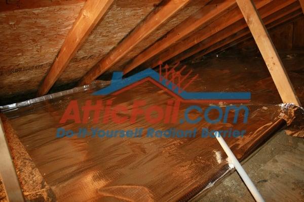 Installing radiant barrier foil over your insulation keeps 97% of the radiant heat inside your home in the winter!