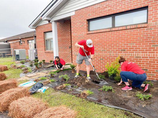 One of our many days of volunteering - Craven Pamlico Animal Services for our Annual RED Day Service Project.