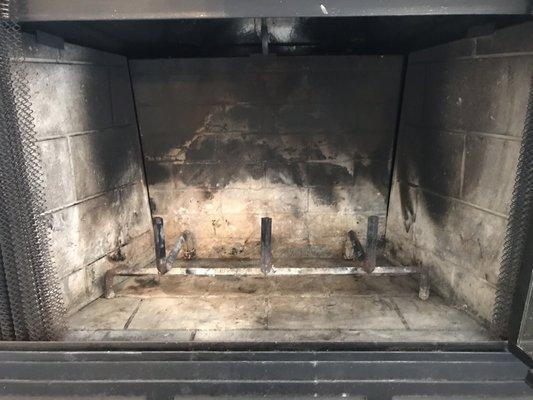 Fireplace after being "cleaned" by B&H Chimney