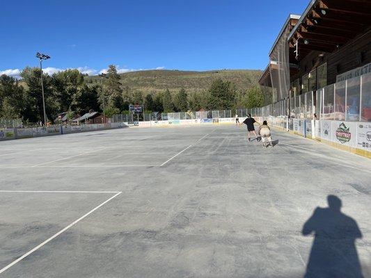 The massive open rink! Right before the summer camp rolled in playing some fun games.