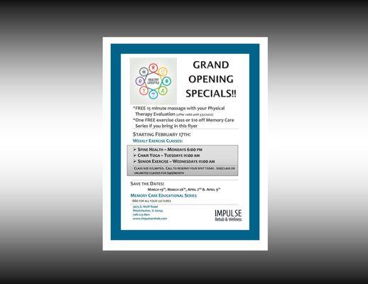 Grand Opening Specials