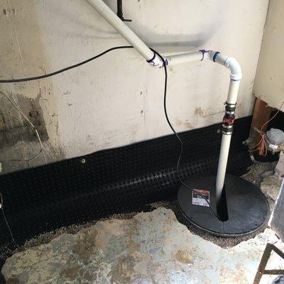 Pit and sump pump installed for interior breakout