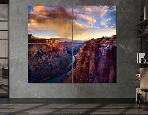 Fine Art Photograph of the Grand Canyon, printed larger to cover the whole wall.