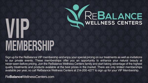 Sign up with our VIP membership and start saving on all your treatments today!