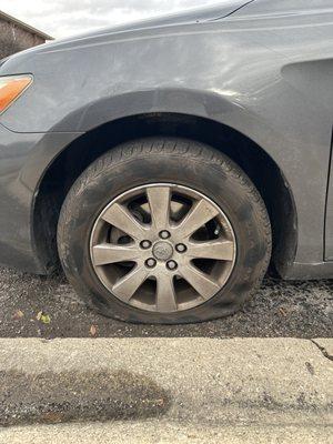 Punctured tire