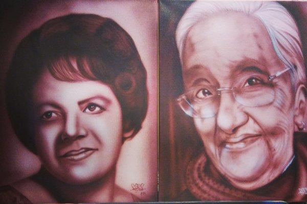 airbrush canvases of my grandmothers..