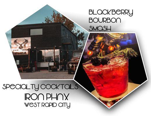 Try one of our handcrafted specialty cocktails like our Black Berry Bourbon Smash!