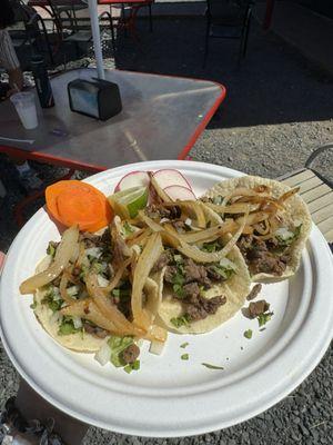 3 tacos (asada)