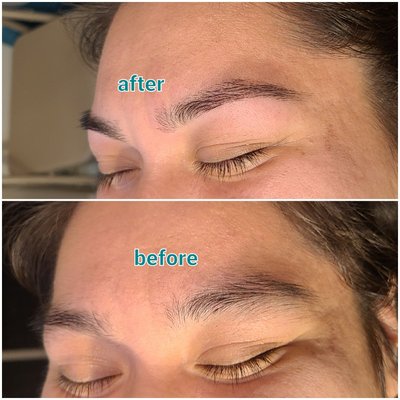 Eyebrows before and after threading