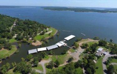 The marina sits in the middle of a 25' deep protected cove.