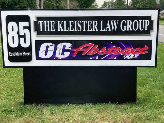 Monument sign aluminum and pvc sign for our fiends at Kleister Law Group in Washingtonville, NY