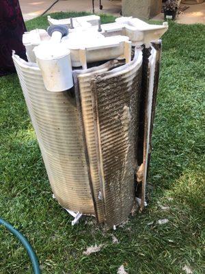 In over a year and half of service, this filter was never cleaned, including initial service that cost us extra.