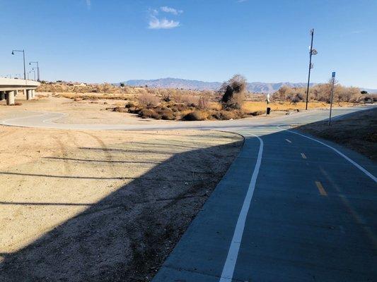 Turning around to show the split from under the bridge.  We went towards the trail that takes us back to the bridge..