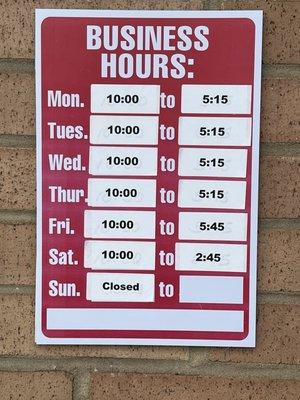 These are their updated business hours!