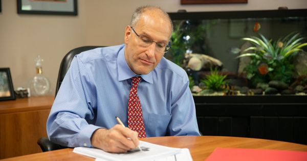 Owner Steven Lissner working in his office