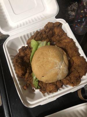 Fried Pork Tenderloin Sandwich