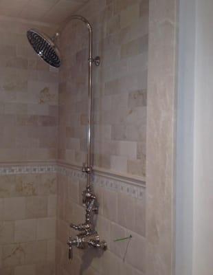 Exposed shower unit