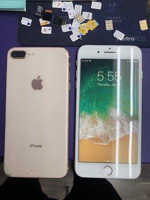 BACK GLASS REPAIR WITH COLOR CHANGE