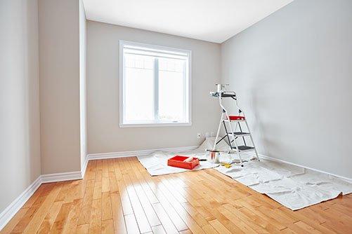 Newly remodeled bedroom. New floors and brand new painted walls