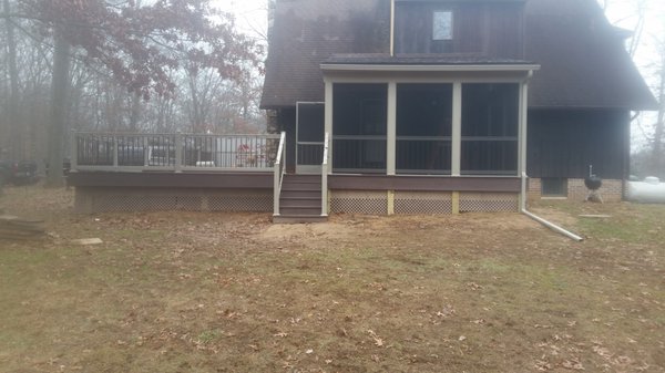 a custom deck with screened in porch to enjoy all types of weather