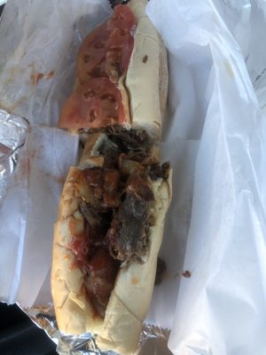 Cheese steak and bacon