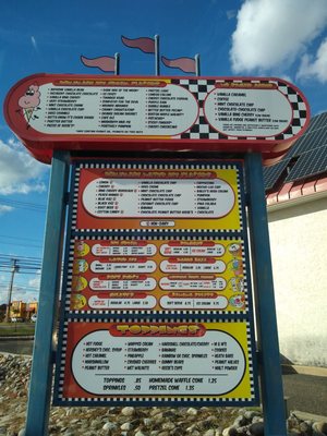 Drive-thru menu